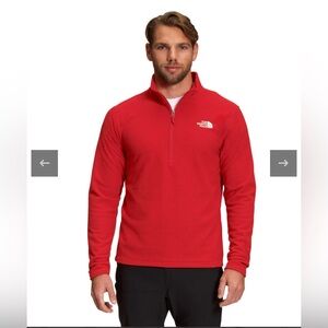 The North Face- Men's Textured Cap Rock ¼ Zip Red fleece